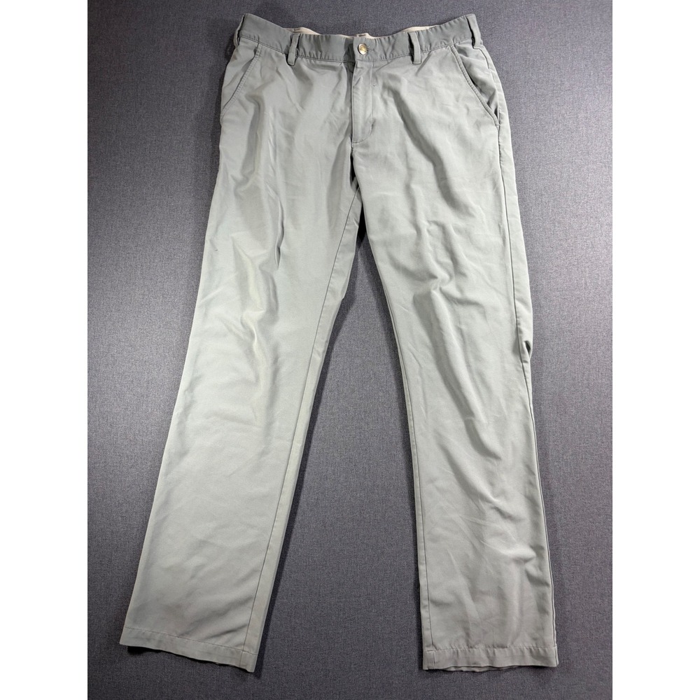 Adidas Golf Pants Mens 32x32 Grey Performance Stretch Flat Front Trousers
